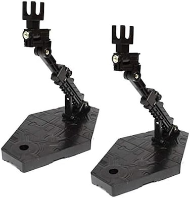 حامل عرض مجسمات الحركة الأسود من MY MIRONEY، عبوة من قطعتين، متوافق مع RG HG SD BB Gundam 1/144.