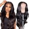 IUPin Body Wave Lace Front Wigs Human Hair Pre Plucked Bleached Knots with Baby Hair Glueless 44 Brazilian Virgin Lace Closure Human Hair Wigs for Black Women Natural Color 150 Density (18inch, body.