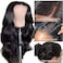 IUPin Body Wave Lace Front Wigs Human Hair Pre Plucked Bleached Knots with Baby Hair Glueless 44 Brazilian Virgin Lace Closure Human Hair Wigs for Black Women Natural Color 150 Density (18inch, body.