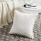 Fancy Homi 2-Pack Cream Corduroy Pom Pom Throw Pillow Covers, 18x18 Inch.