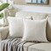 Fancy Homi 2-Pack Cream Corduroy Pom Pom Throw Pillow Covers, 18x18 Inch.