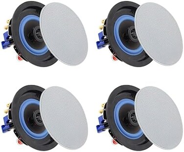 Herdio 4 Inch 320 Watts 2-Way Bluetooth Ceiling Speakers Package Perfect for Home Theater System, Living Room,Office,Flush Mount（4 Speakers.