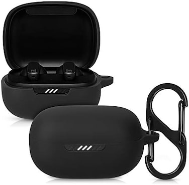 جراب kwmobile متوافق مع JBL Live Pro Plus - غطاء سيليكون لسماعات الأذن - أسود.
