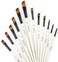 GETHPEN Angular Paint Brushes Nylon Hair Angled Watercolor Pait Brush Set for Acrylics Watercolors Gouache Inks Oil and Tempera(12pcs Pearl White Angled Paintbrush Set.