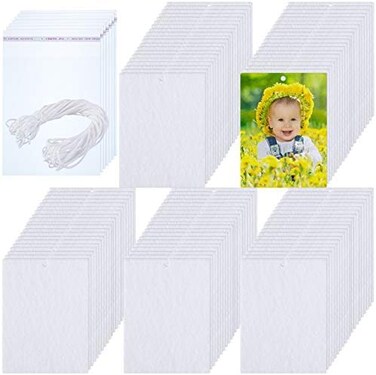 Maitys 100 Pieces Sublimation Air Freshener Sheets Car Scented Hanging Sheets Felt Air Freshener Rectangle Fragrant Sheets with 100 Pieces Bags and Rope for Most Car Decoration.