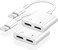 Belcompany [Apple MFi Certified] Dual 2in1 Lightning Headphone AudioCharger Adapter Splitter for iPhone iPad,2 Pack iPhone Headphone Adapter for iPhone 14/13/ 12/11/ XS/XS Max/XR/X/ 8/8plus/7/7 Plus/i