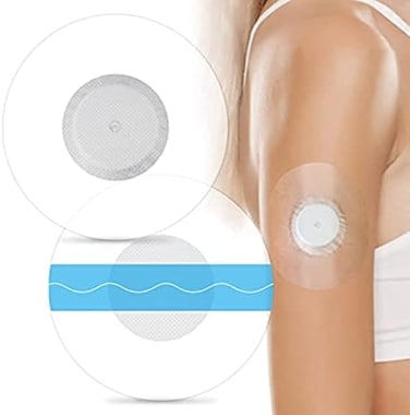 HONYOU 60Pack Libre Sensor Covers Latex-Free Medical Adhesive Patches for Libre 2/3 Precut CGM Tape with No Glue On The Center Waterproof and Strong Stick for Long Stay.