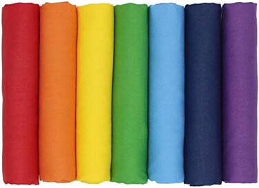 aufodara Set of 7 Cotton Rainbow Fabric Patchwork Cloths Sewing Quilting DIY Handmade Fabric Sewing Fabric 19. 7 x 17. 7 Inch Clothes Sewing Crafts (Rainbow.