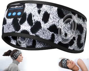 MUSICOZY Sleep Headphones Bluetooth 5. 2 Wireless Headband Sleep Headphones with Eye Mask Headphones for Sports Workout Running Travel Yoga Office Unique Cool Gadgets for Mom Women.