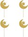 SWYOUN 48PCS Glitter Moon and Star Eid Mubarak Cupcake Topper Ramadan Kareem Party Supplies Islamic Muslim Party Decorations.
