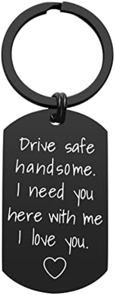 سلسلة مفاتيح iWenSheng Drive Safe للحبيب - سلسلة مفاتيح Drive Safe Handsome I Need You Here With Me، هدايا عيد ميلاد وعيد الحب له، هدايا للحبيب والزوج.