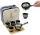 LURRIER Porcelain Chinese Gongfu Tea Set,Portable Teapot Set with 360 Rotation Tea maker and Infuser,Portable All in One Gift Bag for Travel,Home,Gifting,Outdoor and Office (Floral Blue.