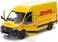 كينسمارت - شاحنة نقل البضائع مرسيدس بنز سبرينتر إصدار DHL، نموذج لعبة شاحنة معدنية مصبوبة بمقياس 1:48 O، تعمل بسحب للخلف.