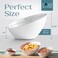 Posh Setting - White Plastic Serving Bowls for Party Angled Bowls Disposable Chip Bowls Candy Bowls for Party Table Salad and Fruit Bowls for Party Wedding Serving Bowls - White, 8 OZ, 5 Pack.