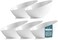 Posh Setting - White Plastic Serving Bowls for Party Angled Bowls Disposable Chip Bowls Candy Bowls for Party Table Salad and Fruit Bowls for Party Wedding Serving Bowls - White, 8 OZ, 5 Pack.
