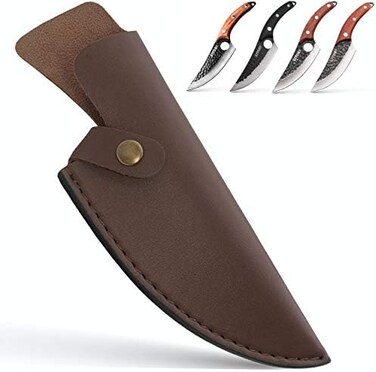 Kitory Leather Knife Sheath, 6" Boning Knife, Practical Soft Leather Sheath with Belt Loop, Good to Protect Fixed Blade and Carry, 2025 Gifts for Women and Men.