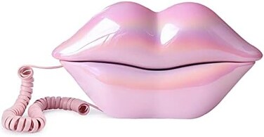 TelPal Corded Landline Phones for Home, Funny Novelty Lip Phone Gift, Wired Mouth Telephone Real Landline Home Office Telephones Furniture Decor.