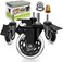 Slipstick CB693 Premium 3 Inch Rubber Caster Wheels with Brake (4 PackReplacement Rollerblade Style Swivel Casters with 3/8&rdquo;&ndash; 16x1&rdquo; Threaded Stem, Includes Mounting Hardware, Black/Clear Castor.
