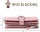 Travelambo Womens Wallet Large Capacity RFID Blocking Genuine Leather Wristlet Wallets, Pink, One size.