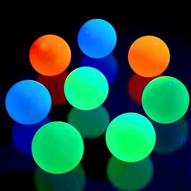 Skylety 8 Pieces Fluorescence Glowing Sticky Balls That Gets Stuck on The Roof Luminous Stress Ball for Decompression Relax Toy Teens and Adults.