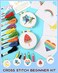 Pllieay Cross Stitch Beginner Kit for Kids 7-13, Includes 6pcs Project Cross Stitch Pattern and 2pcs Hoops, 12 Skeins, Needle Point Starter Kit Sewing Set with Instructions for Christmas Gift.