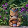 Yiosax Tiki Decorations - Solar Power Light Up Tiki Garden Statues Outdoor Decor - Tiki Chief Bar Hut Sign Lamp Decor - Tiki Head Totem Pole Figurines for Walkway/Lawn/Patio/Pool/Yard/Easter D&eacute;cor.