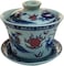 vv8oo Gaiwan 5. 5oz Chinese Penoy Teacup Qinghua Porcelain Cup Gongfu Tea Set (Dragon and phoenix.
