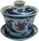 vv8oo Gaiwan 5. 5oz Chinese Penoy Teacup Qinghua Porcelain Cup Gongfu Tea Set (Dragon and phoenix.