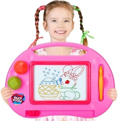 ALOTJOY Toys for 1-2 Year Old Girls,Magnetic Drawing Board,Toddler Toys for Girls Age 2 3,Erasable Doodle Board for Kids,Learning Toys for Toddler 1 2 3,Gift for 1 2 Year old Girls Christmas Birthday
