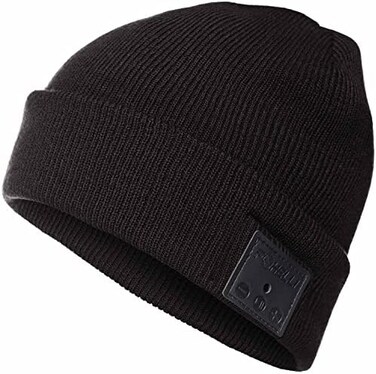 Foxelli Bluetooth Beanie &ndash; Wireless Beanie Hat with Headphones for MenWomen Black.