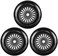 AOWESM Easy Roller Replacement Wheels w/Bearings ABEC-9 for Ez Rollers Classic Drifter Junior New Twist On A Classic Scooters - Set of 3 (Black.