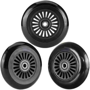 AOWESM Easy Roller Replacement Wheels w/Bearings ABEC-9 for Ez Rollers Classic Drifter Junior New Twist On A Classic Scooters - Set of 3 (Black.