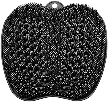 BESKAR Larger Shower Foot Scrubber Mat with Non-Slip Suction Cups- Cleans, Smooths, ExfoliatesMassages your Feet Without Bending, Improve Foot CirculationSoothes Tired Feet- Black.