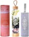 Larrare Crystal Water Bottles 19oz Large Crystal Elixir Infused Water Bottle with Changeable CrystalsGem Water Bottle with Sacred Pattern and Words (Amethyst, Rose Quartz, Clear Quartz.