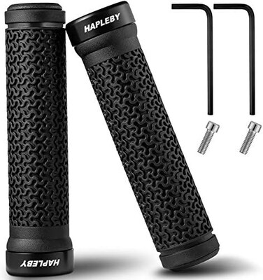 Hapleby Premium Bike Handlebar Grips, Single/Double Lock-on Bike Handlebar, Professional Mountain Bicycle Handlebar Locking Grips with Anti-Slip, Come with Allen Wrench 2PCS(Classic, Ergonimic.
