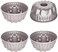 CHEFMADE 4PCS Mini Fluted Cake Pan, 4-Inch Non-Stick Tube Pans Kugelhopf Mold Cake Pan for Oven Baking (Champagne Gold.