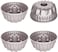CHEFMADE 4PCS Mini Fluted Cake Pan, 4-Inch Non-Stick Tube Pans Kugelhopf Mold Cake Pan for Oven Baking (Champagne Gold.