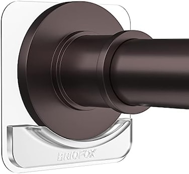 BRIOFOX Extra-Large Adhesive Shower Curtain Rod HolderNo DrillingInvisible Wall Mount HolderTransparent Rod Retainer, 2 Pack(Rod Not Included.