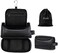 Elviros Toiletry Bag, Mens Leather Travel Organizer Kit with hanging hook, Large Water-resistant Toiletries Bathroom Shaving Bags for Women (Black.