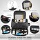 Elviros Toiletry Bag, Mens Leather Travel Organizer Kit with hanging hook, Large Water-resistant Toiletries Bathroom Shaving Bags for Women (Black.