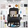 Elviros Toiletry Bag, Mens Leather Travel Organizer Kit with hanging hook, Large Water-resistant Toiletries Bathroom Shaving Bags for Women (Black.