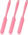 Mudder 3 Pcs Non-stick Silicone Waxing Spatulas Hair Removal Sticks Applicator Reusable Hard Wax Scraper for Home Salon Body Use (Pink.