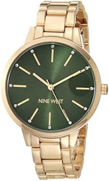Nine West Women's Crystal Accented Bracelet Watch.