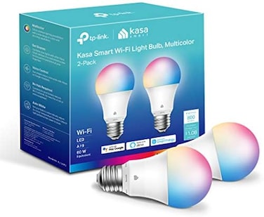 Kasa Smart by TP-Link Light Bulbs, Full Color Changing Dimmable Smart WiFi Bulbs Compatible with Alexa and Google Home, A19, 9W 800 Lumens,2. 4Ghz only, No Hub Required, 2-Pack (KL125P2, Multicolor.