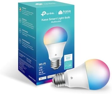 Kasa Smart New Bulb, Full Color Changing Dimmable WiFi Light Bulb Compatible with Alexa and Google Home, A19, 9W 800 Lumens,2. 4Ghz only, No Hub Required, 1-Pack (KL125, Multicolor.