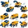 MIEBELY Toddler Robot Construction Vehicles Set &ndash; 5Pcs Transforming Robots for Kids - Magnetic Toys with Sturdy Connectors &ndash; Easy DIY Assembly Function &ndash; 5-in-1 Educational STEM Toys.