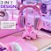 Tilted Nation RGB Gaming Headset Stand - 3 in 1 Headphone Stand with Mouse Bungee and 2 Port USB 3. 0 Hub - The Ultimate Gaming Accessory - Dynamic RGB Headphone Holder with USB Charger - Pink.
