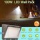 WHLED Dusk to Dawn 100W LED Wall Pack Light,12000LM 400-600W HPS/HID Equivalent,5000K Daylight Commercial Outdoor Security Lighting with Photocell Sensor,ETL for Parking Garages,Warehouse,Entrance.