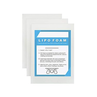 Moolida 3 Pack Lipo Foam - Post Surgery Ab Board for Use with Post Liposuction Surgery Flattening Abdominal Compression Garments Liposuction Foam pads for Recovery 8"X11".