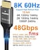 كابل HDMI من Ubluker بدقة 10K و8K و4K، بسرعة 48 جيجابت في الثانية، وطول 3 أمتار، معتمد فائق السرعة، يدعم دقة 4K بمعدل 240 هرتز و144 هرتز، ودقة 8K بمعدل 60 هرتز، وزمن استجابة 0.01 مللي ثانية، ويدعم HDR